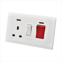 OEM UK Standard Panneau plastique blanc 13A Interrupteur avec double Usb avec Neo Switches et prise