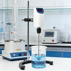 خلاط علوي بشاشة عرض رقمية OLED، سرعة قابلة للتعديل، مؤقت، سعة 10 لتر، محرك تيار مستمر بفرشاة، قبضة ذاتية القفل، منخفض الضوضاء، للمختبرات - Product Image 6