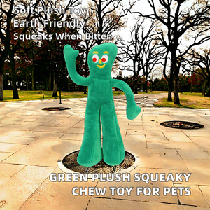 Juguete de Peluche Ecológico para Perros, Muñeco Verde con Sonido, Juguete de Peluche para Masticar - Product Image 2