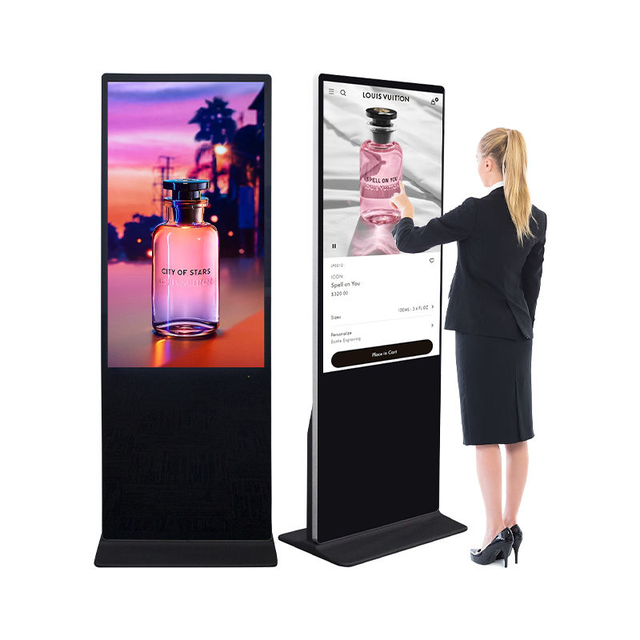 CH 32 43 Inch Shopping Center Touch Screen Kiosk Indoor Advertising Display Floor Standing LCD Digital Poster with Built-In CMS