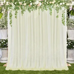 Cortinas de Color sólido de 1,5x2,15 M para decoración de boda, cortinas de boda blancas, cortinas de fondo de boda multicolores