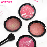 OCHAIN Palette de fard à joues cuites au four personnalisées Joues marbrées Finition naturelle Bronze Poudre pressée pour le visage Marque privée Shimmer