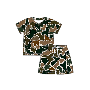 Nouveau été à manches courtes Shorts enfants 2 pièces tenue personnalisé sud imprimé lait soie bébé enfants garçon ensemble de vêtements - Product Image 6