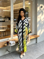 Robe décontractée ample pour femme, style africain, nouvelle collection 2026, tendance, à rayures colorées, élégante et à la mode, vente en gros pour boutiques