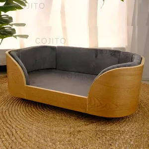 Lit en bois pour chien-cadre de lit en bois surélevé Durable pour chiens et chats de petite, moyenne et grande taille