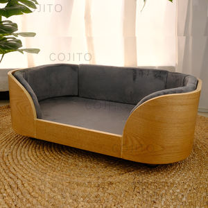 Luxus-Haustiersofa aus Holz, Personalisiertes Haustierbett mit Tiermuster, Atmungsaktiv, Warm, Abnehmbar & Waschbar, mit Polyester & Baumwolle gefüllt für Hunde - Product Image 3