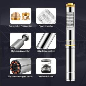 Pompe solaire immergée haute efficacité en acier inoxydable de 3 pouces, moteur sans balais 24V/48V/72V, contrôleur MPPT, certifiée CE - Product Image 1