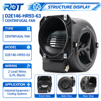 Ventilateur Radial Industriel 4 Vitesses Boîtier PP D2E146-HR93-63 Solution de Remplacement pour Refroidissement d'Équipement et Gestion Thermique du Flux d'Air