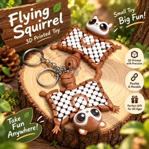 Vashine Jouet animal écureuil volant imprimé en 3D, corps articulé flexible, porte-clés queue, cadeau pour l'affichage et les voyages - Product Image 1