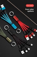 Câble USB 3-en-1 3A à charge ultra-rapide, USB-A/Type-C/Light Micro USB, tressé, avec porte-clés, vente en gros d'usine