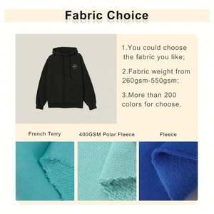 Wholesale Blank Men's Winter <b>Plain</b> Tracksuit Sportswear Cotton Heavyweight Hip Hop Pullover Solid <b>Black</b> Oversize for <b>Hoodies</b> - Product Image 2