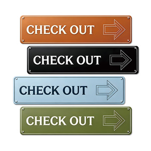 Letrero Metálico Plano 2D con 4 Colores y Flecha Direccional, Placa Guía para Recepción de Hotel o <span class=keywords><strong>Motel</strong></span> con Patrón de Flecha Derecha para Vestíbulo o Pasillo - Product Image 1