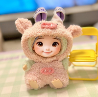 Set Pakaian Boneka Kartun Lucu Kustom Grosir, Setelan Rok Mini Bentuk Hewan Kawaii, Dekorasi Pakaian Boneka Plush