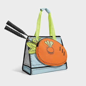 Sac de tennis pour femme en forme de carotte, en tissu Oxford, mignon, à bandoulière, grande capacité, sac à main décontracté, sac de badminton, vente en gros OEM - Product Image 1