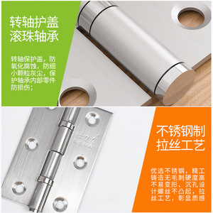 Bisagras para Puertas de Armario de Acero Inoxidable y Cobre Puro, 2 Pulgadas/2.5 Pulgadas/3 Pulgadas, Bisagras Oscilantes Silenciosas con Rodamiento, Diseño Reforzado - Product Image 5