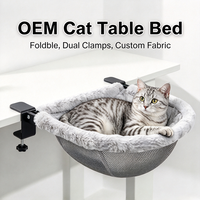 Lit pour chat personnalisable à clipser sur le bureau, pliable, respirant, en maille, avec housse amovible et lavable, 40 lb