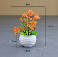Plantes artificielles miniatures modernes imperméables en gros, petites plantes vertes artificielles durables en pots en plastique pour Thanksgiving et Noël