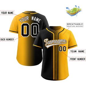 Maillot de baseball personnalisé à dégradé de couleurs, imprimé et brodé, nom et numéro d'équipe personnalisés, uniforme de sport unisexe pour adultes, anti-humidité - Product Image 2