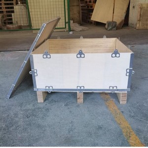Caja de Madera Desmontable con Correas de Acero, Embalaje de Exportación Personalizable, Caja de Transporte Resistente - Product Image 1