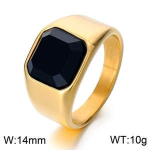 Anillo de Acero Inoxidable 316L Resistente al Agua y al Deslustre, Anillo Personalizado al por Mayor Chapado en Oro de 14k y 18k con Piedra para Hombres y Niños - Product Image 6