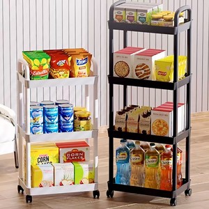 <b>Storage</b> <b>Cart</b> 3 Tier Rolling Organizer For Kitchen Bathroom Bedroom Living Room With Wheels And Adjustable Shelves Modern Design - Product Image 2