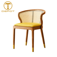 Chaise de salle à manger en bois massif avec coussin moelleux, dossier ergonomique, chaise en bois confortable pour la maison et le bureau