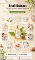 Extrait de bave d'escargot de qualité cosmétique, filtrat de sécrétion d'escargot liquide pour sérum et crème de soin de la peau