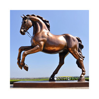 Statue de cheval Tang en bronze grandeur nature, œuvre d'art animalière chinoise célèbre, décoration extérieure