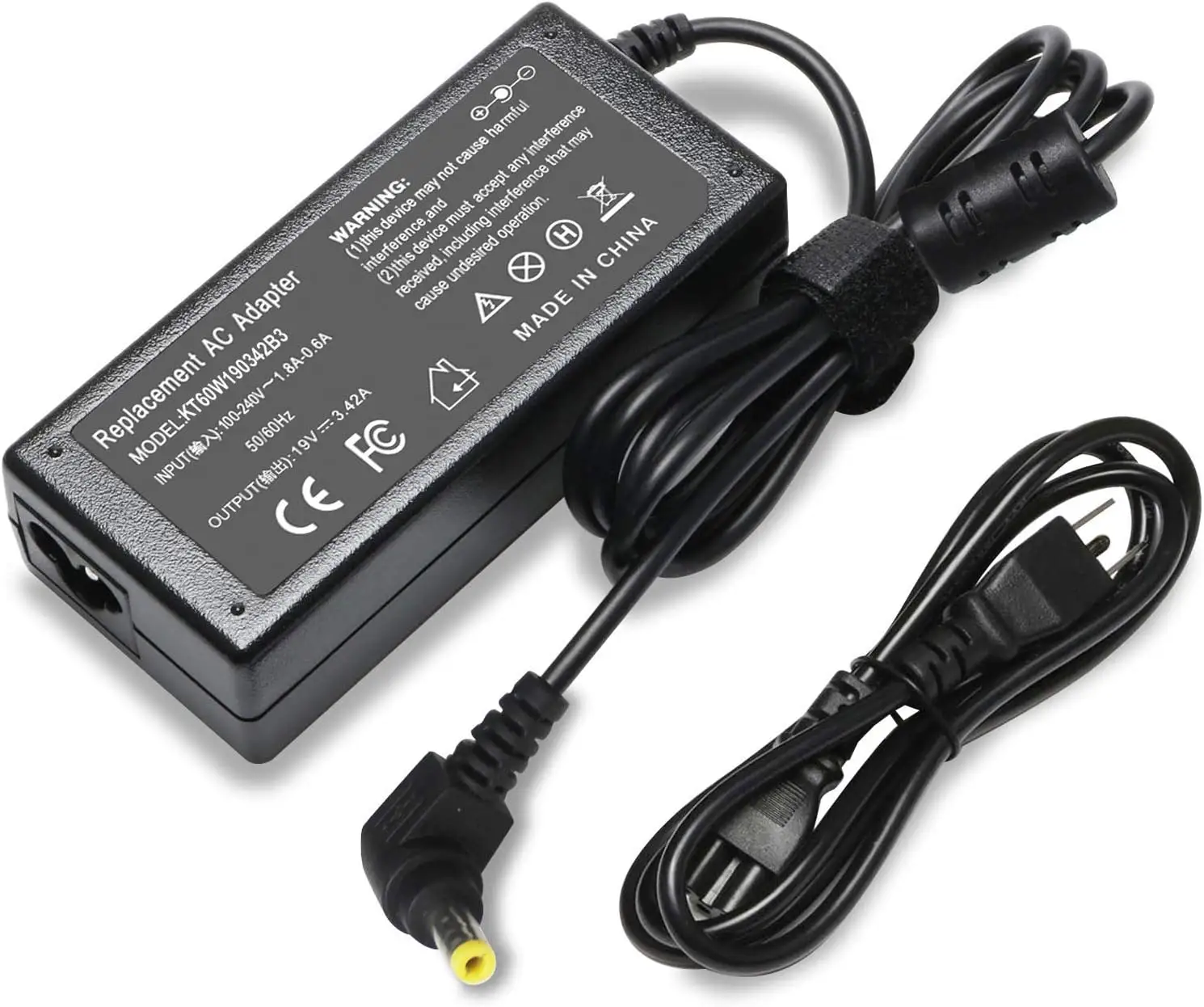 19V 3.42A 65W AC Adapter for Asus Laptop Computer Charger Notebook PC Power Cord Supply Source Plug Connector Size 5.5 x 2.5mm