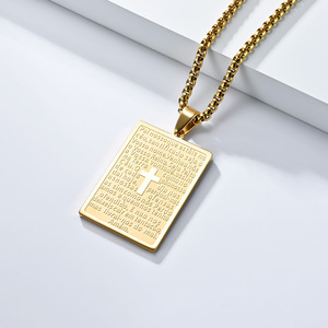 Custom Faith Based Softball <strong>Bat</strong> Cross Pendant Bible Verse Stainless Steel <strong>Charm</strong> Necklace Fashion Jewelry Crucifix Wholesale 2024 - Product Image 3