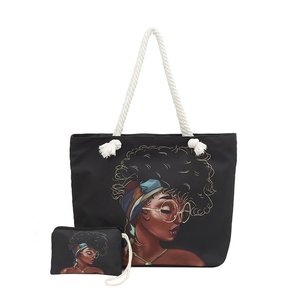 Sac de plage classique pour femme, tendance et populaire, avec fermeture éclair, doublure en nylon et polyester, logo imprimé élégant - Product Image 4