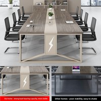 HYZ-286X Table de conférence moderne en bambou, combinaison bureau-chaise pour grandes salles de conférence et salles de formation