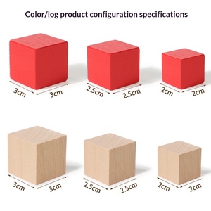 Blocchi di Costruzione in Legno Colorati per l'Educazione Precoce dei Bambini, Cubi Quadrati per l'Assemblaggio di Forme Geometriche Tridimensionali, Giocattoli Educativi - Product Image 3