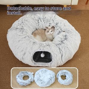 Cama Túnel para Gatos de Felpa Multifuncional RTS, en Oferta, Adecuada para Juguetes de Gatos de Interior, Cama Túnel para Gatos Plegable y Cálida - Product Image 3