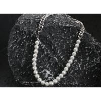 Chaîne cubaine en acier inoxydable poli pour homme, collier de perles – Cadeau pour mariage, anniversaire, fête, argent, largeur 8 mm