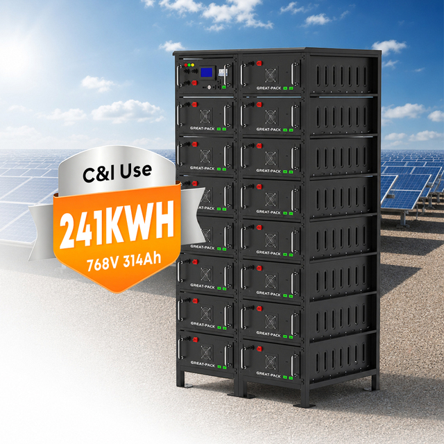 High Voltage 768V LiFePO4 Lithium Battery Pack 314Ah 241kWh off Grid Solar Battery for Industrial Use Rack Mounted