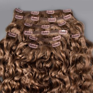 100% Virgin Human Hair Factory Custom 120g 150g 180g Clip en <span class=keywords><strong>extensiones</strong></span> <span class=keywords><strong>de</strong></span> <span class=keywords><strong>cabello</strong></span> coloreado Remy Clip en extensión <span class=keywords><strong>de</strong></span> <span class=keywords><strong>cabello</strong></span> rizado - Product Image 4
