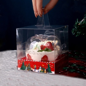 Cajas Transparentes Portátiles y Cajas de Plástico Aptas <span class=keywords><strong>para</strong></span> Guardar Cupcakes Navideños, Tiramisú, <span class=keywords><strong>Dulces</strong></span> y Galletas <span class=keywords><strong>con</strong></span> Tapa - Product Image 6