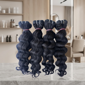 ผมต่อแบบ Deep Wave Single Weft ผมแท้จากอินเดีย Remy Virgin น้ำหนัก 100 กรัม - Product Image 2