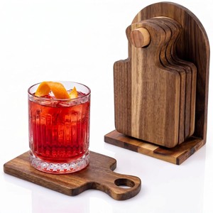 Wooden Coaster Set With Rack Mini Cutting <b>Board</b> Heat Resistant Placemat For Home Use - Product Image 1