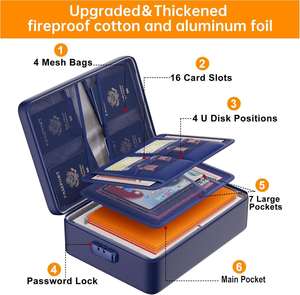 Organizador de Documentos OEM con Cerradura, Bolsa Portátil Mejorada para Almacenamiento Seguro en Casa o Viajes, Aislada Térmicamente, Ignífuga e Impermeable - Product Image 6