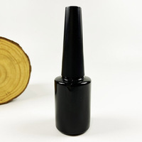 Flacon en verre vide rond de 15 ml pour vernis à ongles, avec revêtement couleur personnalisé, bouchon doré et pinceau, pour gel à ongles