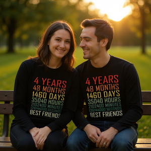 Camiseta de manga larga con diseño vintage para el aniversario de 4 años de Best Friends - Product Image 3