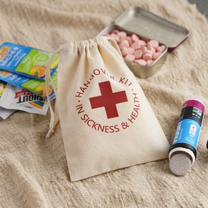 私は何も後悔していません、ありがとう、ああたわごとキット鶏パーティー結婚式の花嫁介添人パーティー独身二日酔い回復キットコットンバッグ - Product Image 5