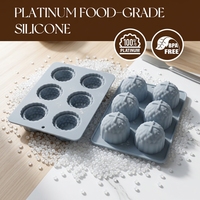Moule à gâteau en silicone SILIKOLOVE Factory, 6 cavités, forme litchi, antiadhésif platine LFGB, sans BPA, 100 % silicone alimentaire