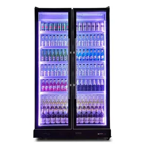 Fashion Drink Fridge Display Drinks Cabinet Vertical Cooler Soft Drink Cooler Upright Refrigerator For Bar Colorful