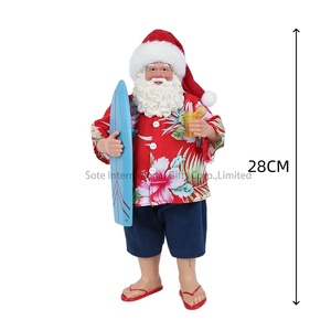 2026 SOTE Nuova Statuetta di <span class=keywords><strong>Babbo</strong></span> <span class=keywords><strong>Natale</strong></span> in Resina 28CM Stile Hawaiano Set Decorativo per le Festività Regali Festivi - Product Image 2