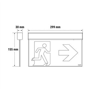 Luminaria di Emergenza Beghelli 20M Verde con Freccia Direzionale a Destra per Edifici e Spazi Pubblici - Product Image 2