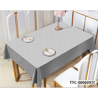 Nappe semi-circulaire en PVC vert-gris, écologique, personnalisable, imperméable, anti-taches, facile à nettoyer, protection pour table à manger à domicile