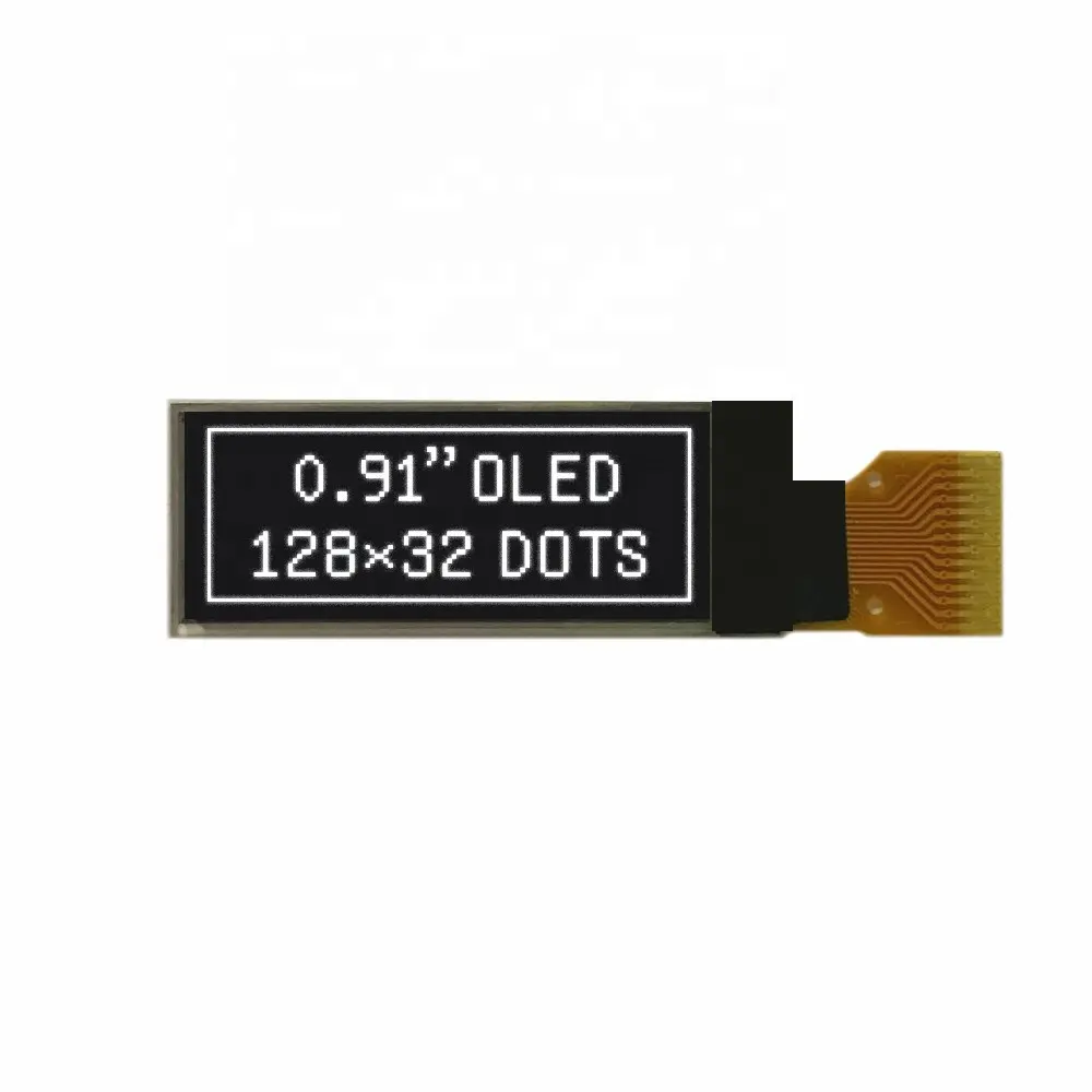 0.91 אינץ 128x32 I2C OLED תצוגה לבן/כחול צבע עם SSD1306 נהג